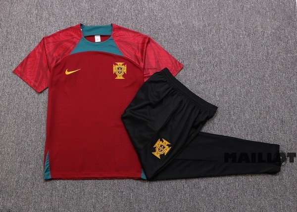 Foot Maillot Pas Cher Entrainement Ensemble Complet Portugal 2022 Rouge Vert Noir