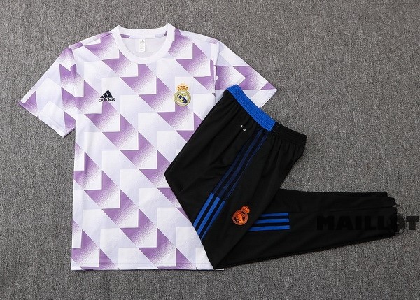 Foot Maillot Pas Cher Entrainement Ensemble Complet Real Madrid 2022 2023 Blanc Purpura Noir