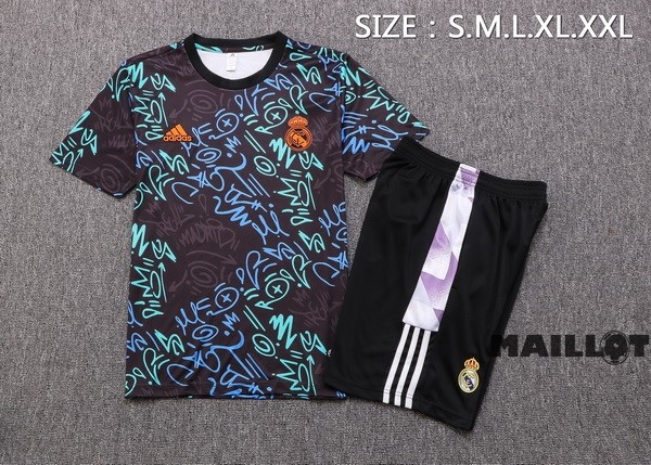Foot Maillot Pas Cher Entrainement Ensemble Complet Real Madrid 2022 2023 Noir II Vert