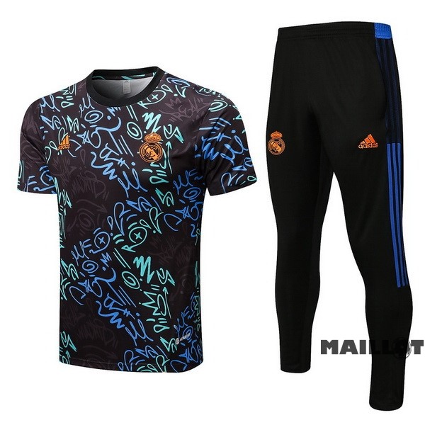 Foot Maillot Pas Cher Entrainement Ensemble Complet Real Madrid 2022 2023 Noir I Vert