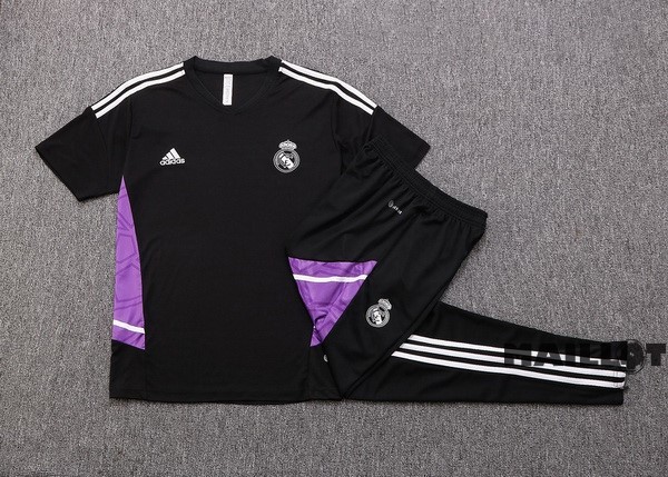 Foot Maillot Pas Cher Entrainement Ensemble Complet Real Madrid 2022 2023 Noir Purpura Blanc
