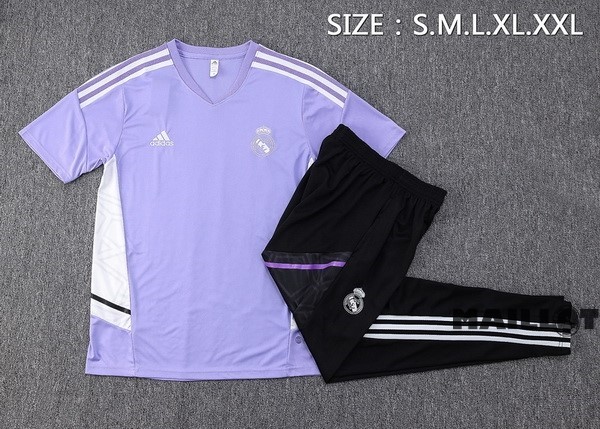 Foot Maillot Pas Cher Entrainement Ensemble Complet Real Madrid 2022 2023 Purpura Noir