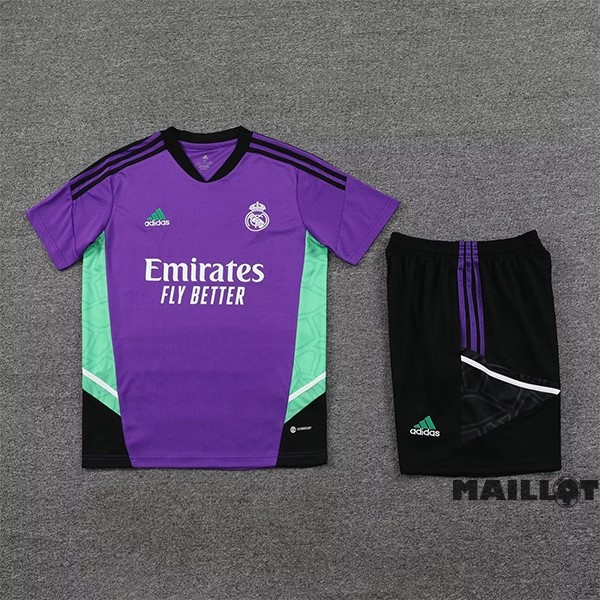 Foot Maillot Pas Cher Entrainement Ensemble Complet Real Madrid 2022 2023 Purpura Vert Noir