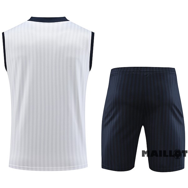 Foot Maillot Pas Cher Entrainement Ensemble Complet Real Madrid 2023 2024 Blanc Jaune