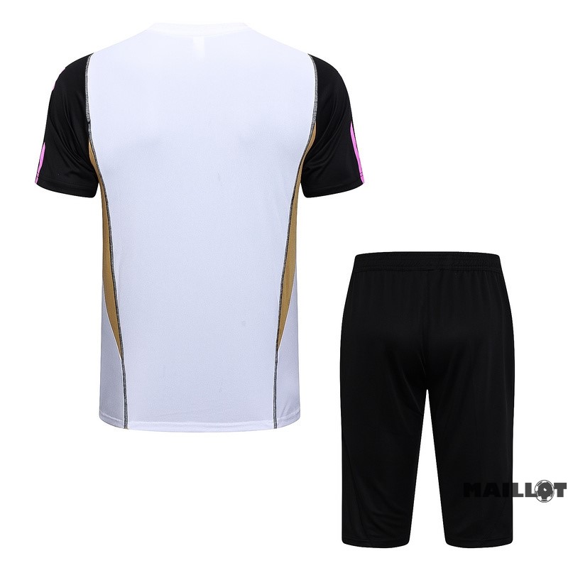 Foot Maillot Pas Cher Entrainement Ensemble Complet Real Madrid 2023 2024 Blanc Jaune Noir