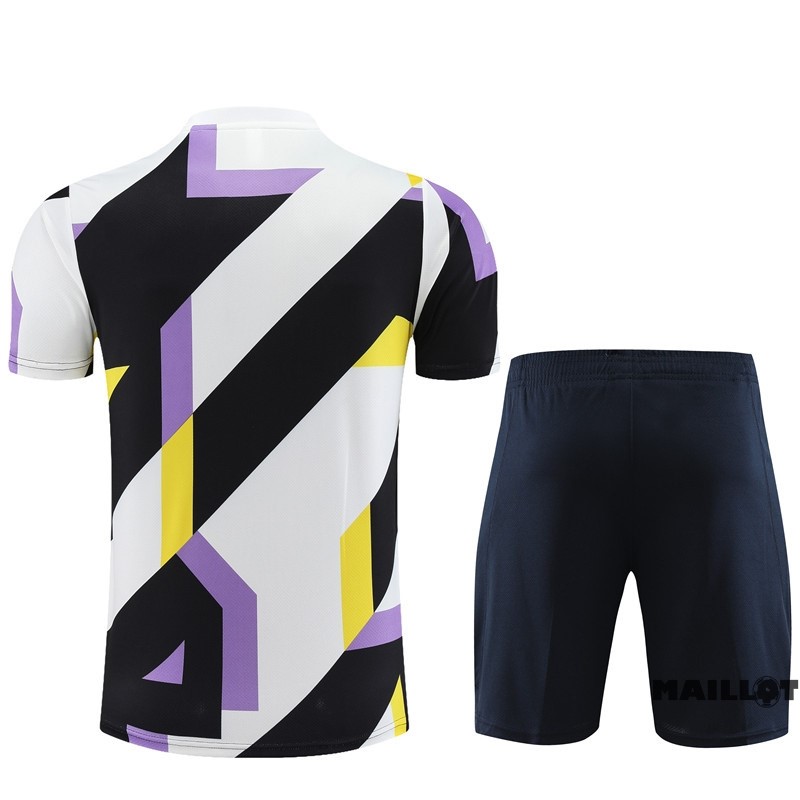 Foot Maillot Pas Cher Entrainement Ensemble Complet Real Madrid 2023 2024 Blanc Purpura Bleu