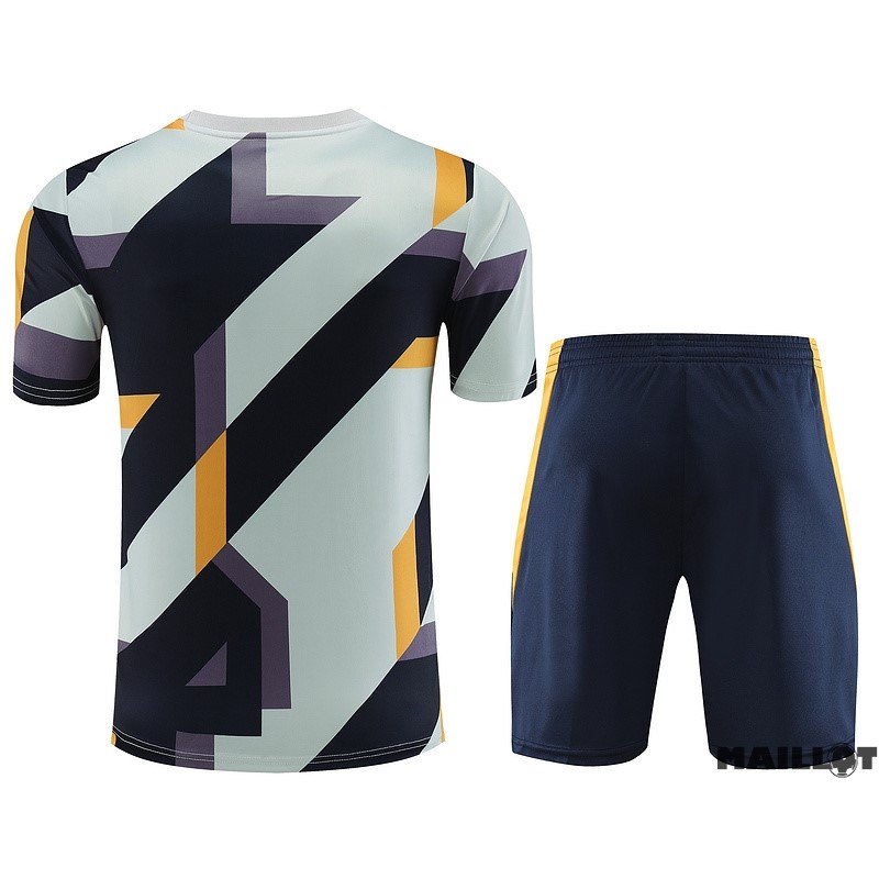 Foot Maillot Pas Cher Entrainement Ensemble Complet Real Madrid 2023 2024 Gris Purpura Bleu