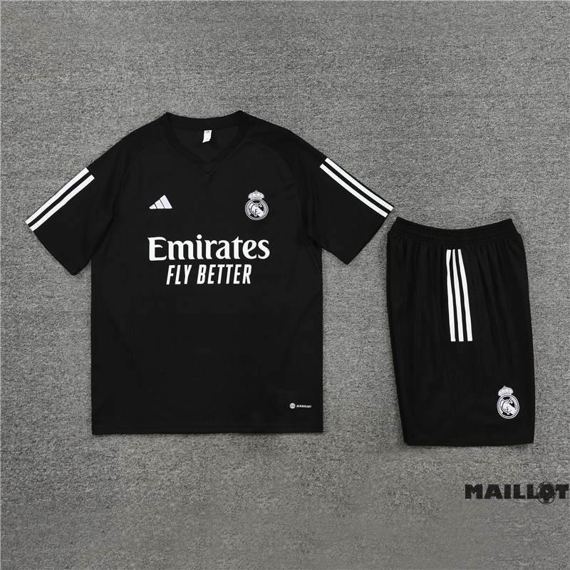 Foot Maillot Pas Cher Entrainement Ensemble Complet Real Madrid 2023 2024 Noir