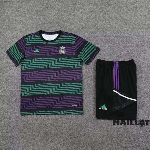 Foot Maillot Pas Cher Entrainement Ensemble Complet Real Madrid 2023 2024 Purpura Vert