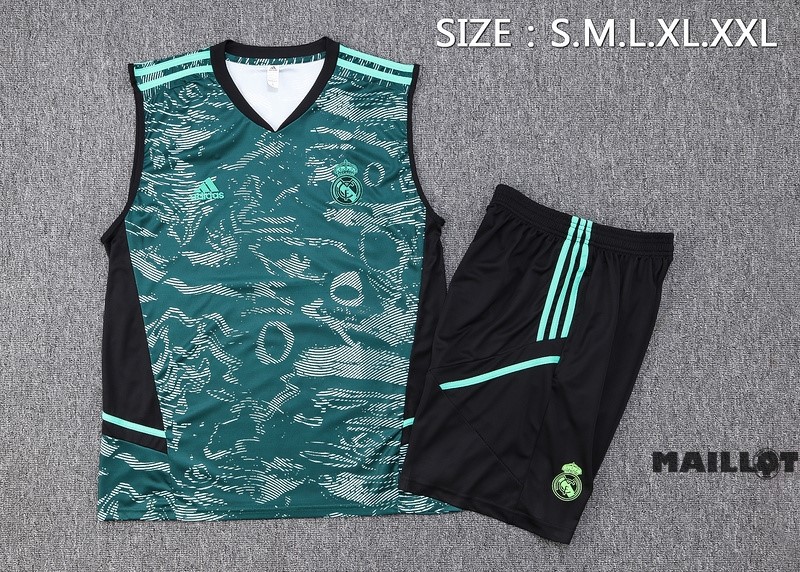 Foot Maillot Pas Cher Entrainement Ensemble Complet Real Madrid 2023 2024 Vert Noir