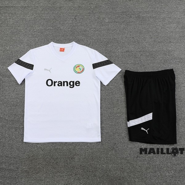 Foot Maillot Pas Cher Entrainement Ensemble Complet Sénégal 2023 Blanc Noir