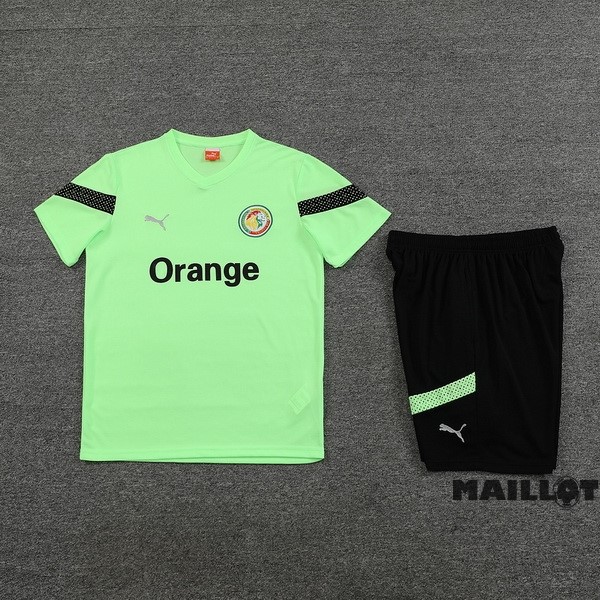 Foot Maillot Pas Cher Entrainement Ensemble Complet Sénégal 2023 Vert Noir
