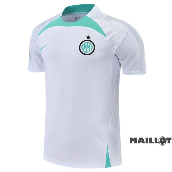 Foot Maillot Pas Cher Entrainement Inter Milán 2022 2023 Blanc Vert