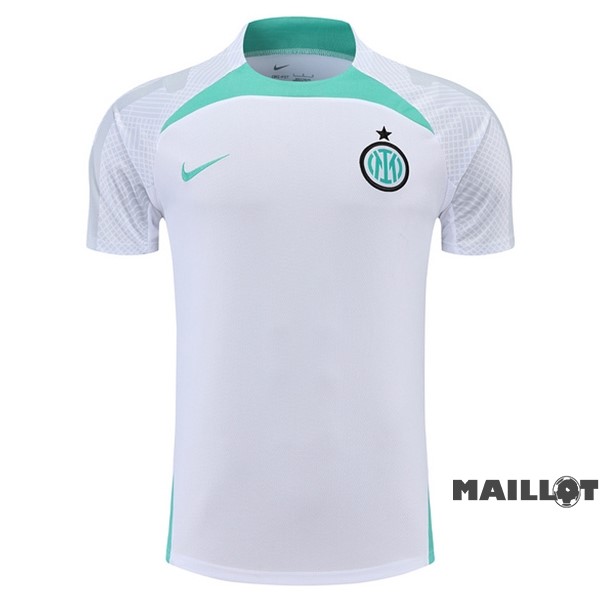 Foot Maillot Pas Cher Entrainement Inter Milán 2022 2023 Blanc Vert