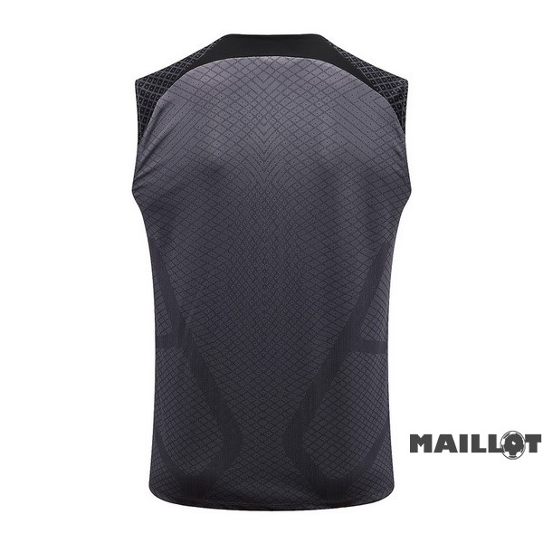 Foot Maillot Pas Cher Entrainement Sans Manches Barcelona 2022 2023 Gris Noir