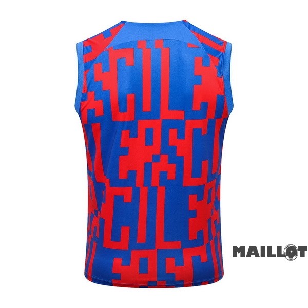 Foot Maillot Pas Cher Entrainement Sans Manches Barcelona 2022 2023 Rouge Bleu