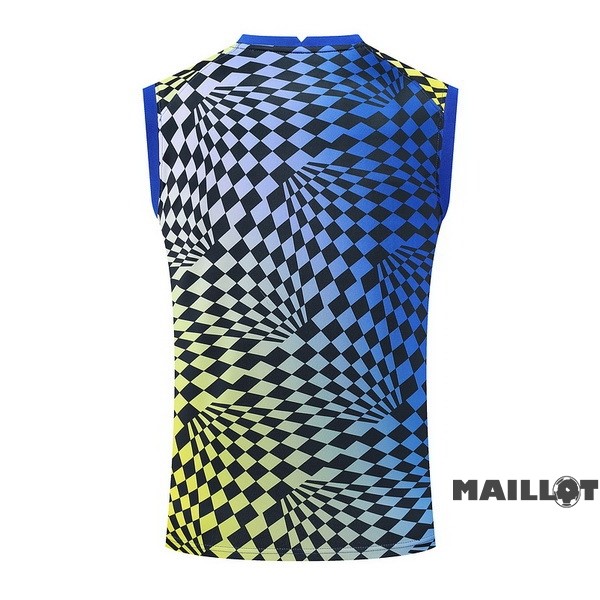 Foot Maillot Pas Cher Entrainement Sans Manches Chelsea 2022 2023 Bleu Jaune