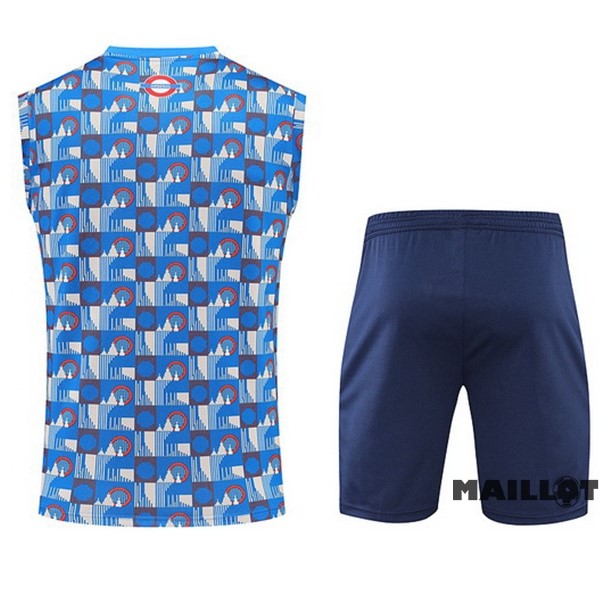 Foot Maillot Pas Cher Entrainement Sans Manches Ensemble Complet Arsenal 2022 2023 Bleu