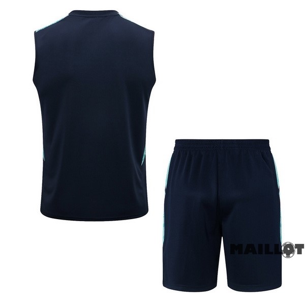 Foot Maillot Pas Cher Entrainement Sans Manches Ensemble Complet Arsenal 2022 2023 Bleu Vert