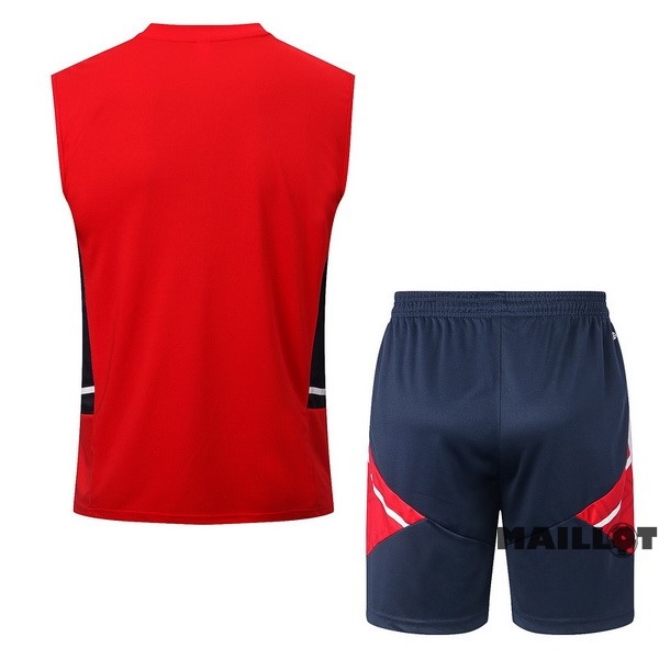 Foot Maillot Pas Cher Entrainement Sans Manches Ensemble Complet Arsenal 2022 2023 Rouge Bleu