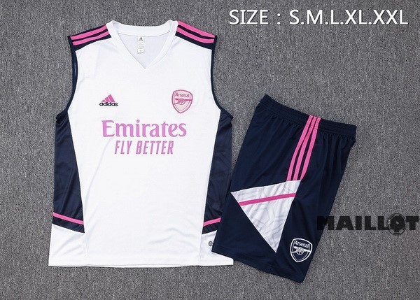 Foot Maillot Pas Cher Entrainement Sans Manches Ensemble Complet Arsenal 2023 2024 Blanc I Rose Bleu