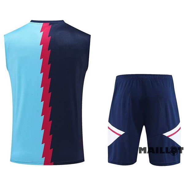 Foot Maillot Pas Cher Entrainement Sans Manches Ensemble Complet Arsenal 2023 2024 Bleu