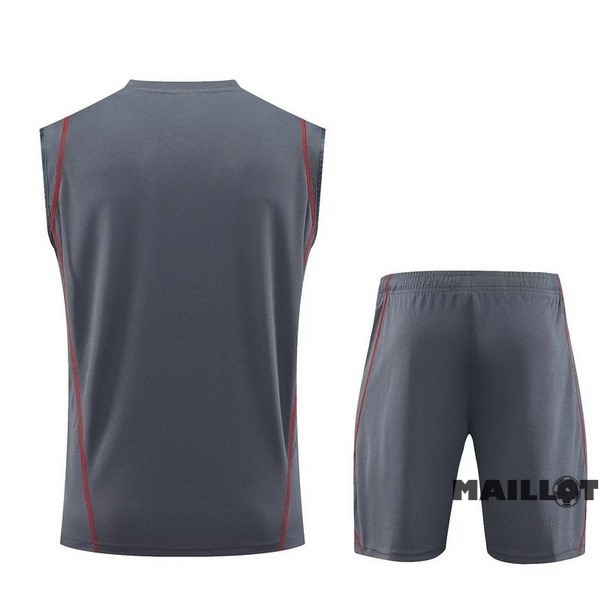Foot Maillot Pas Cher Entrainement Sans Manches Ensemble Complet Arsenal 2023 2024 Gris