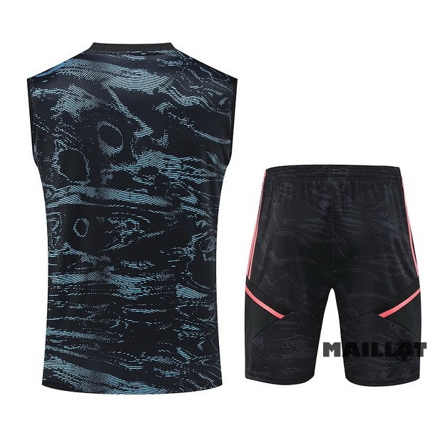 Foot Maillot Pas Cher Entrainement Sans Manches Ensemble Complet Arsenal 2023 2024 Noir Vert