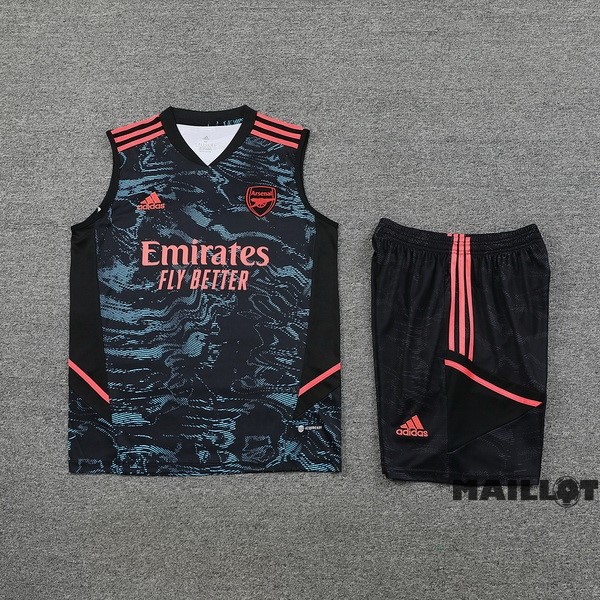 Foot Maillot Pas Cher Entrainement Sans Manches Ensemble Complet Arsenal 2023 2024 Noir Vert