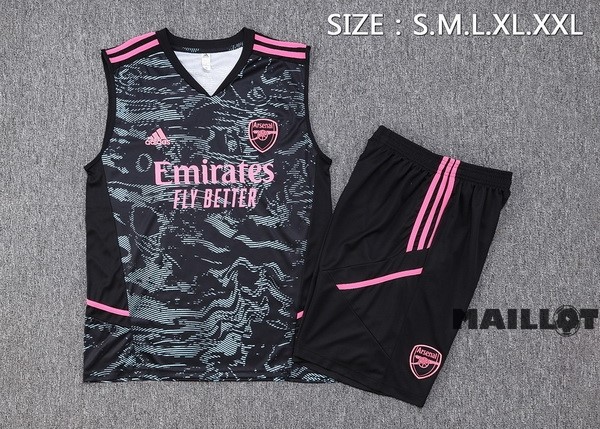 Foot Maillot Pas Cher Entrainement Sans Manches Ensemble Complet Arsenal 2023 2024 Vert Noir Rose