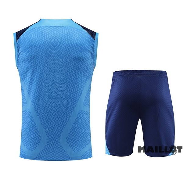 Foot Maillot Pas Cher Entrainement Sans Manches Ensemble Complet Atlético Madrid 2022 2023 I Bleu