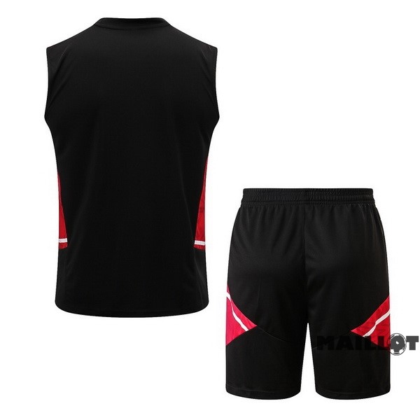 Foot Maillot Pas Cher Entrainement Sans Manches Ensemble Complet Bayern Múnich 2022 2023 Noir II Rouge