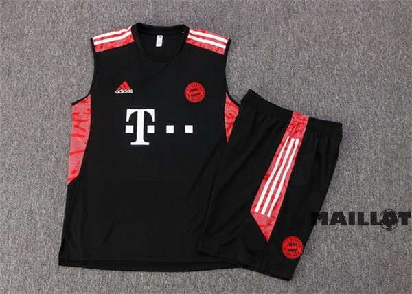 Foot Maillot Pas Cher Entrainement Sans Manches Ensemble Complet Bayern Múnich 2022 2023 Noir I Rouge
