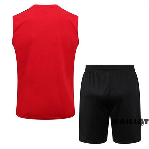 Foot Maillot Pas Cher Entrainement Sans Manches Ensemble Complet Bayern Múnich 2022 2023 Rouge Noir