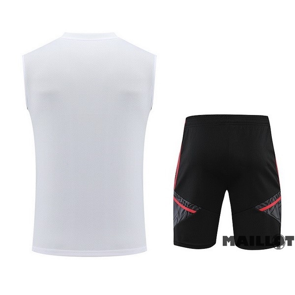 Foot Maillot Pas Cher Entrainement Sans Manches Ensemble Complet Bayern Múnich 2023 2024 Blanc Noir
