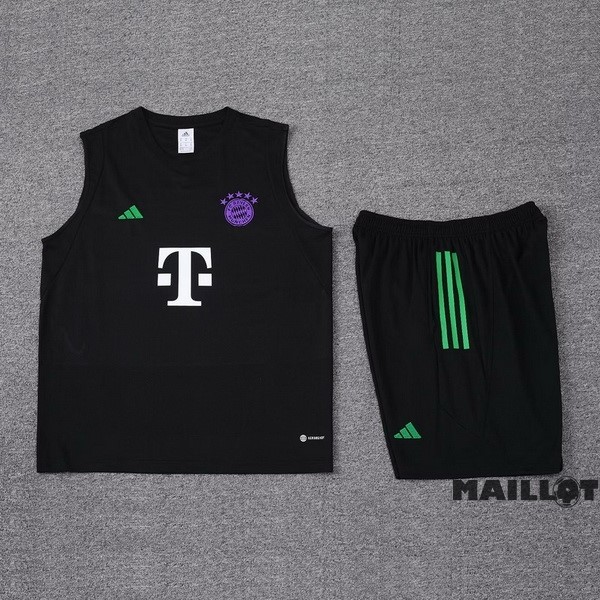Foot Maillot Pas Cher Entrainement Sans Manches Ensemble Complet Bayern Múnich 2023 2024 Noir