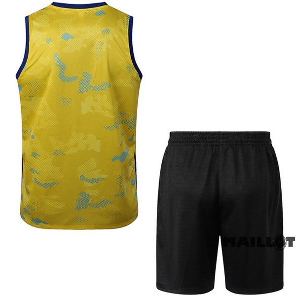 Foot Maillot Pas Cher Entrainement Sans Manches Ensemble Complet Chelsea 2022 2023 Jaune Noir