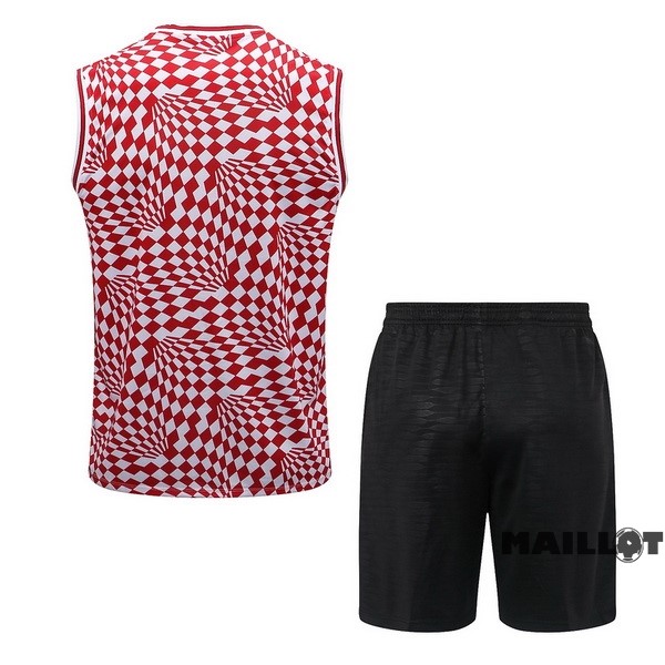 Foot Maillot Pas Cher Entrainement Sans Manches Ensemble Complet Chelsea 2022 2023 Rouge Noir