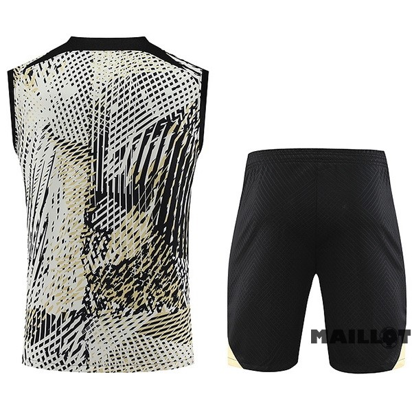 Foot Maillot Pas Cher Entrainement Sans Manches Ensemble Complet Chelsea 2023 2024 Jaune Noir