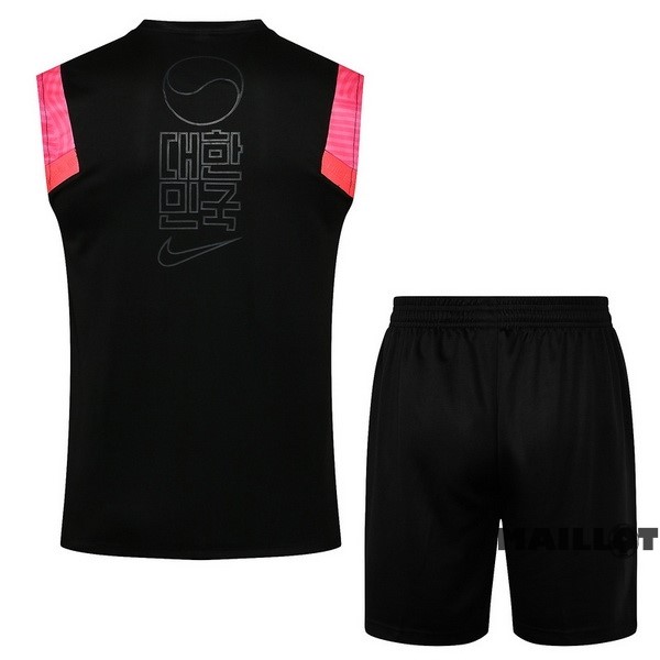 Foot Maillot Pas Cher Entrainement Sans Manches Ensemble Complet Corée 2022 2023 Noir