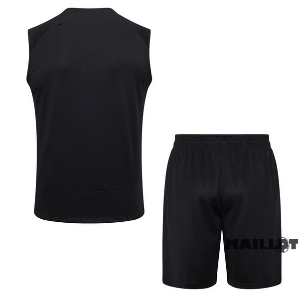 Foot Maillot Pas Cher Entrainement Sans Manches Ensemble Complet Corinthians Paulista 2023 2024 Noir