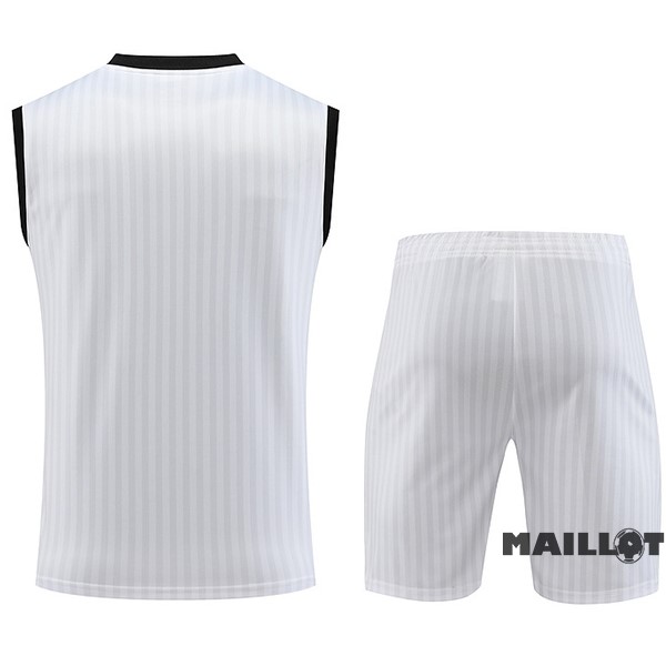 Foot Maillot Pas Cher Entrainement Sans Manches Ensemble Complet Flamengo 2023 2024 Blanc Noir