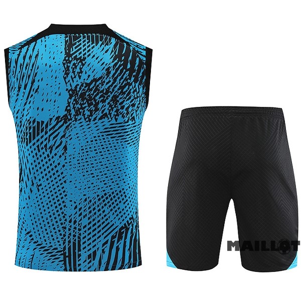 Foot Maillot Pas Cher Entrainement Sans Manches Ensemble Complet Inter Milán 2023 2024 Bleu