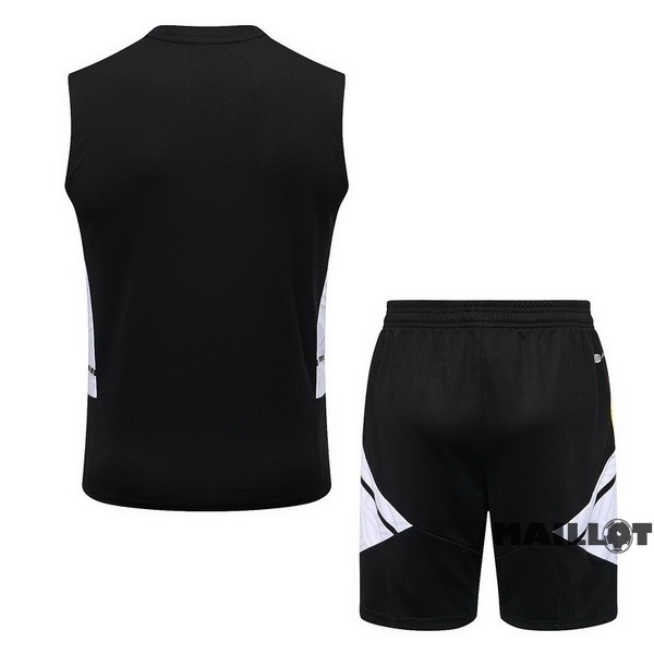 Foot Maillot Pas Cher Entrainement Sans Manches Ensemble Complet Juventus 2022 2023 Noir Blanc