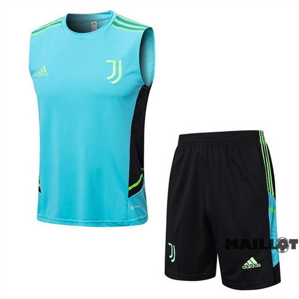 Foot Maillot Pas Cher Entrainement Sans Manches Ensemble Complet Juventus 2022 2023 Vert Noir