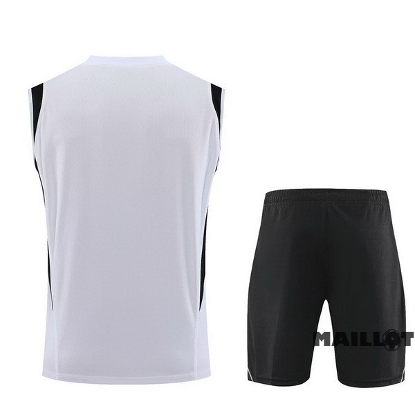 Foot Maillot Pas Cher Entrainement Sans Manches Ensemble Complet Juventus 2023 2024 Blanc Noir