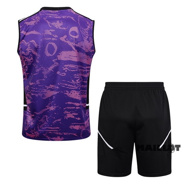 Foot Maillot Pas Cher Entrainement Sans Manches Ensemble Complet Juventus 2023 2024 Purpura I Noir