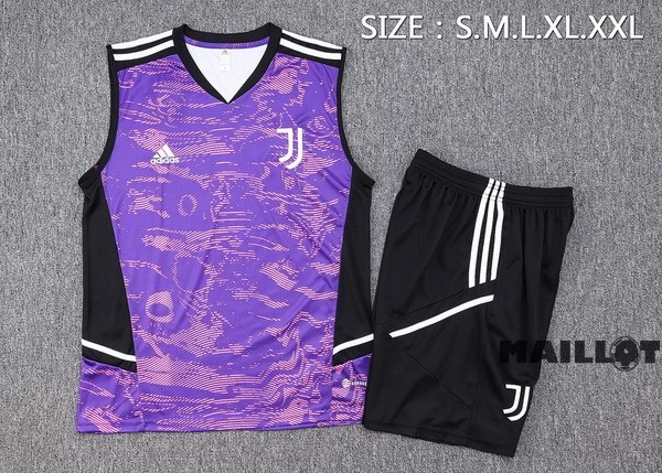 Foot Maillot Pas Cher Entrainement Sans Manches Ensemble Complet Juventus 2023 2024 Purpura I Noir