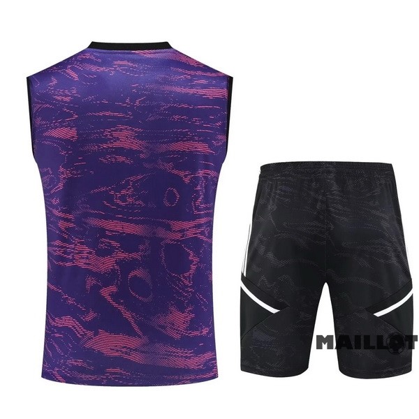 Foot Maillot Pas Cher Entrainement Sans Manches Ensemble Complet Juventus 2023 2024 Purpura Noir