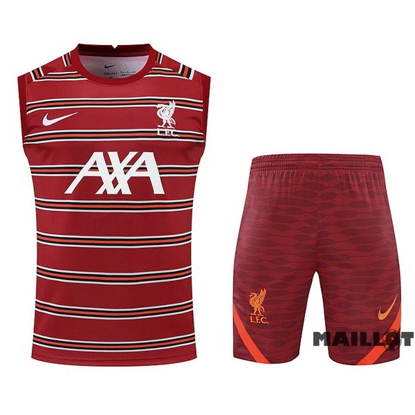 Foot Maillot Pas Cher Entrainement Sans Manches Ensemble Complet Liverpool 2022 2023 Rouge